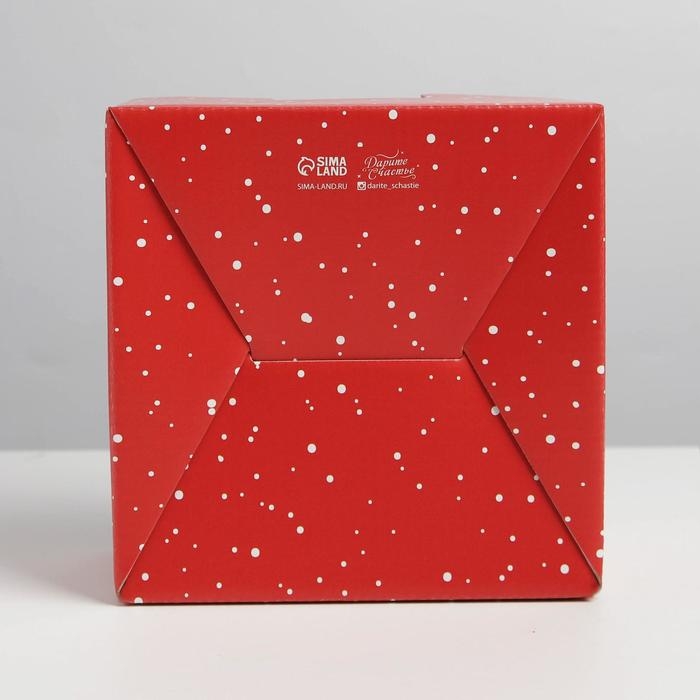 Коробка подарочная новогодняя складная «Зимний город», 15 х 15 х 7 см, Новый год Коробка подарочная новогодняя складная «Зимний город», 15 х 15 х 7 см, Новый год