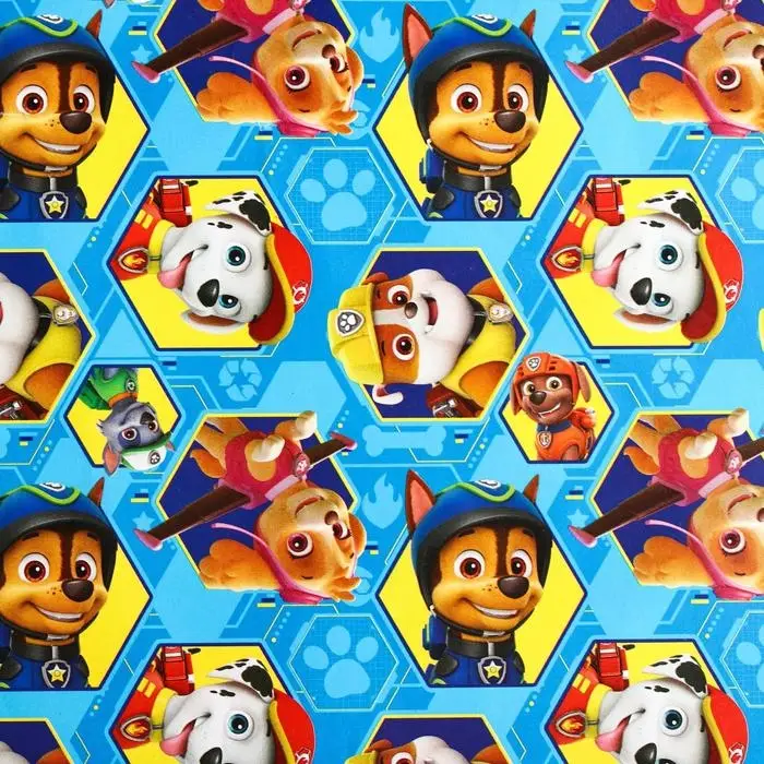 Бумага упаковочная, 70 х 100 см «Гонщик и Маршал», Щенячий патруль