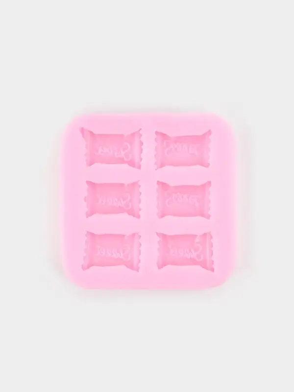 Молд для заливки Sweet, силикон, 6 ячеек, 6&times;1 см, розовый