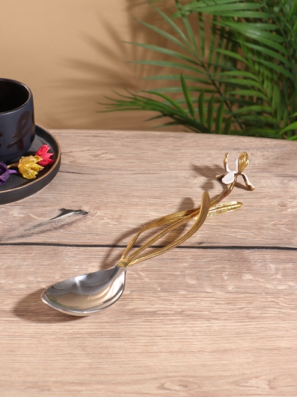 Ложка сервирочная Ложка сервирочная "Лилия" нержавеющая сталь, латунь