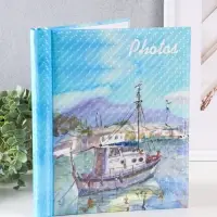Фотоальбом 10 магнитных листов "Причал" 23X28см, пер-т внутр.спираль, 3D эффект