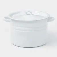 Кастрюля эмалированная, 8 л, d=25.5 см, с крышкой, без деколи, белая