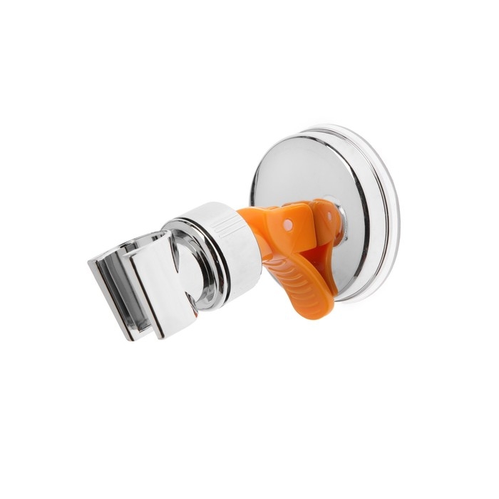 Держатель для душевой лейки ZEIN Z73, на вакуумной присоске, пластик, хром/оранжевый Держатель для душевой лейки ZEIN Z73, на вакуумной присоске, пластик, хром/оранжевый