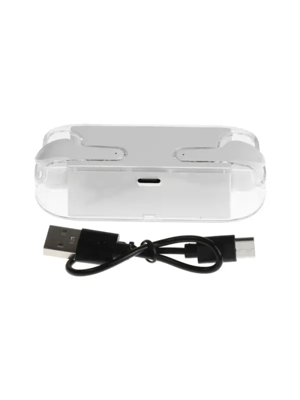 Наушники беспроводные KM12, TWS, вкладыши, Bluetooth 5.0, 30/200 мАч, белые в прозрачном кейсе