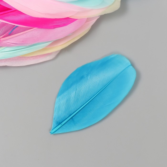 Перо декоративное гусиное Перо декоративное гусиное "Макарун" в форме листа набор 40 шт h=5-7 см