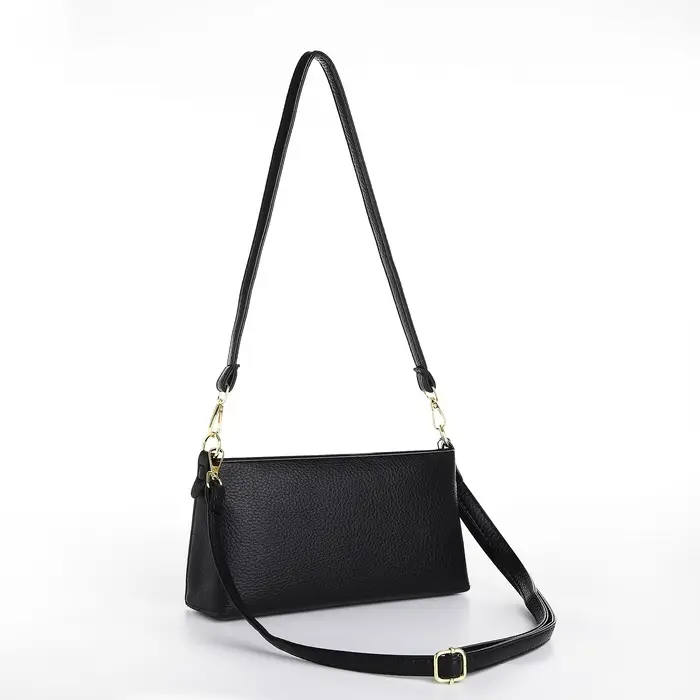 Сумка женская кросс-боди на молнии, 25.5&times;6.5&times;12.5 см, чёрная