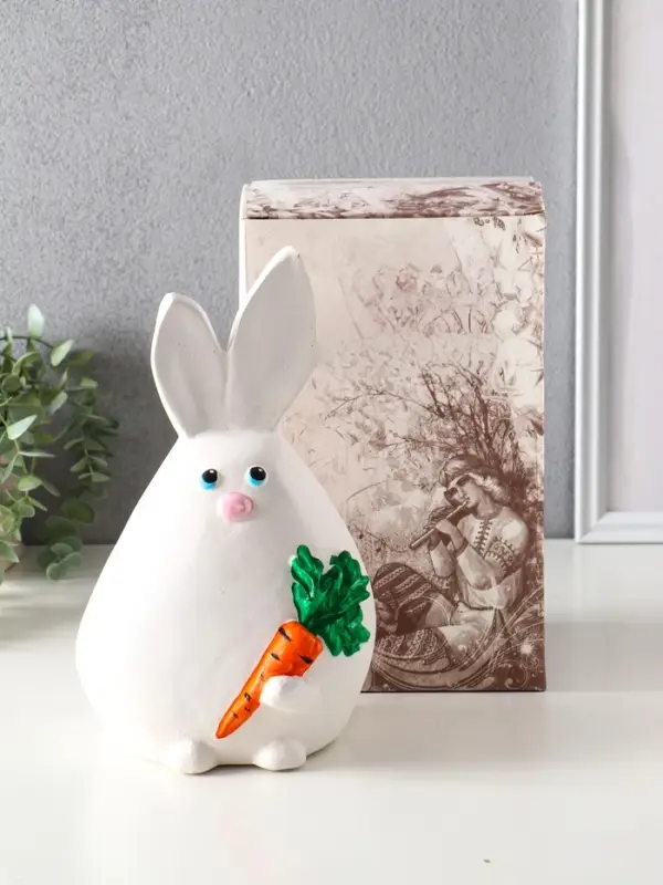 Копилка для денег «Кролик», гипс, 25×15×13.5 см, белый Копилка для денег «Кролик», гипс, 25×15×13.5 см, белый
