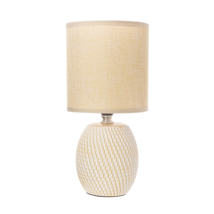 Настольная лампа с абажуром RISALUX «Наоми», Е14, 40 Вт, бежево-белый, 13×13×27 см Настольная лампа с абажуром RISALUX «Наоми», Е14, 40 Вт, бежево-белый, 13×13×27 см