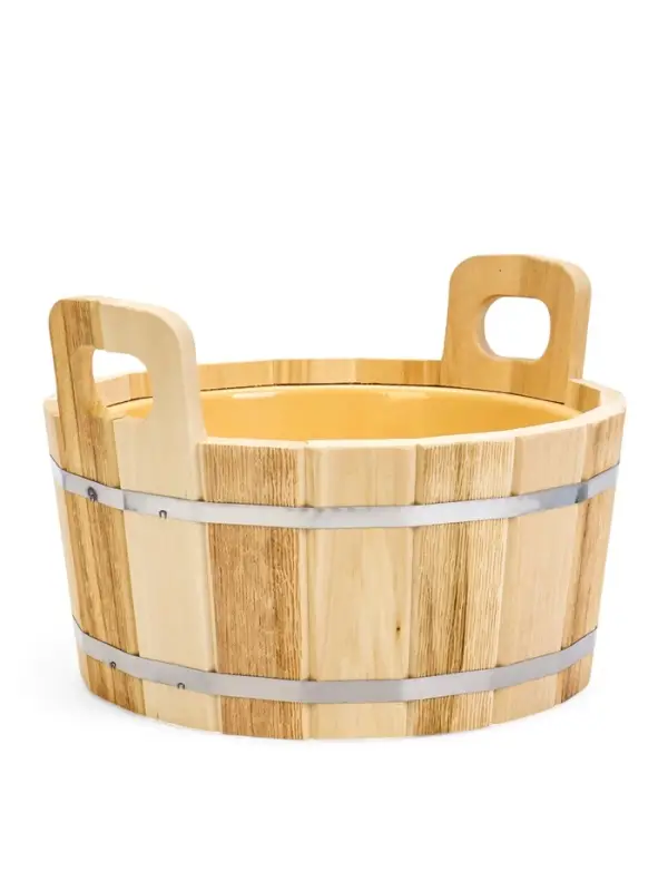 Шайка - таз для бани и сауны &laquo;Термо&raquo;, 12 л, деревянная, пластиковая вставка, &laquo;Добропаровъ&raquo;