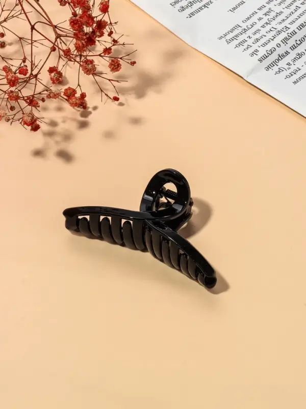 Крабик для волос &laquo;Глянец&raquo;, утончённая петля, 9&times;3.5 см, чёрный