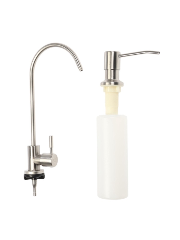 Кухонная мойка ZEIN M05, S=3.0 и 0.7 мм, смеситель, корзины, кран для питьевой воды, сатин Кухонная мойка ZEIN M05, S=3.0 и 0.7 мм, смеситель, корзины, кран для питьевой воды, сатин