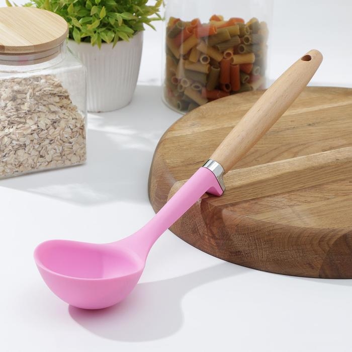 Половник Доляна «Стелла», 29×8×3,5 см, цвет розовый Половник Доляна «Стелла», 29×8×3,5 см, цвет розовый