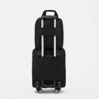 Сумка дорожная 2 в 1 на 4 колёсах 20", отдел на молнии, 4 наружных кармана, чёрная