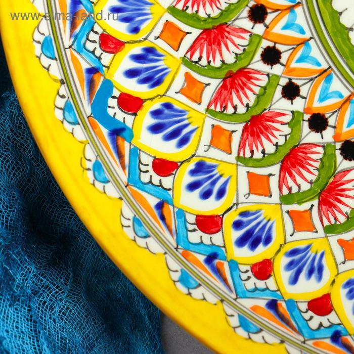 Ляган Риштанская Керамика Ляган Риштанская Керамика "Узоры", 32 см, жёлтый
