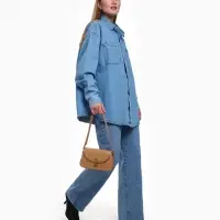 Сумка женская мессенджер TEXTURA на клапане, 23&times;6&times;13 см, тёмно-бежевая