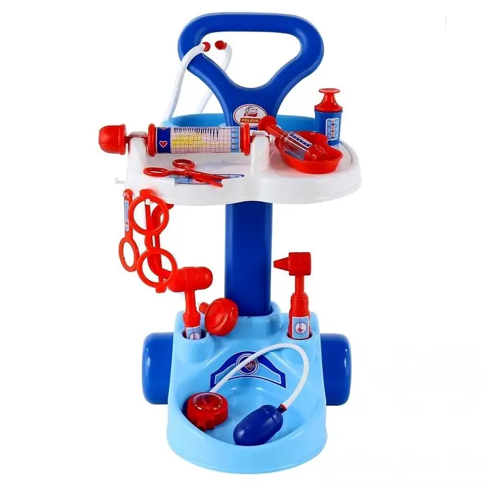 Игровой набор &laquo;Доктор&raquo;, тележка на колёсиках, 12 предметов