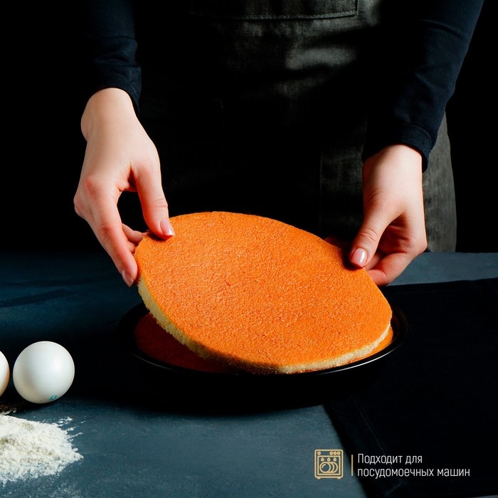 Форма для выпечки Доляна «Круг. Жаклин», 22×3 см, антипригарное покрытие, цвет чёрный Форма для выпечки Доляна «Круг. Жаклин», 22×3 см, антипригарное покрытие, цвет чёрный