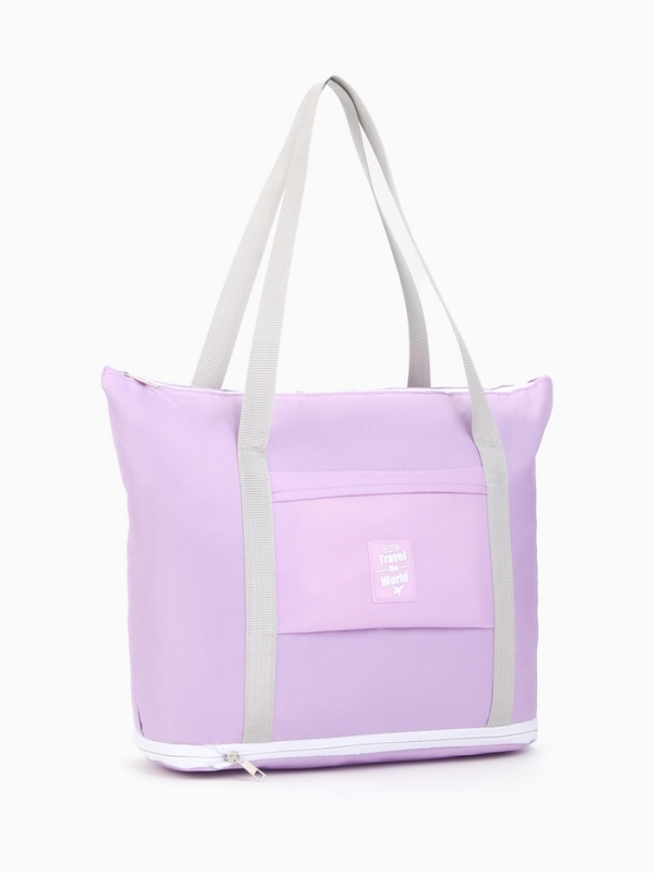 Сумка дорожная на молнии, сиреневая Сумка дорожная на молнии, сиреневая