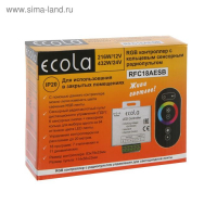 Контроллер Ecola для RGB ленты, 12 – 24 В, 18 А, пульт ДУ, чёрный