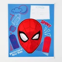 Тетрадь в клетку 12 листов, 5 видов МИКС, обложка мелованный картон, &laquo;Человек-паук&raquo;