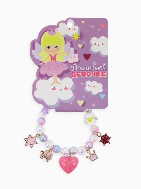 Браслет детский &laquo;Выбражулька. Принцесса с цветами&raquo;, d=5.5 см, разноцветный в золоте