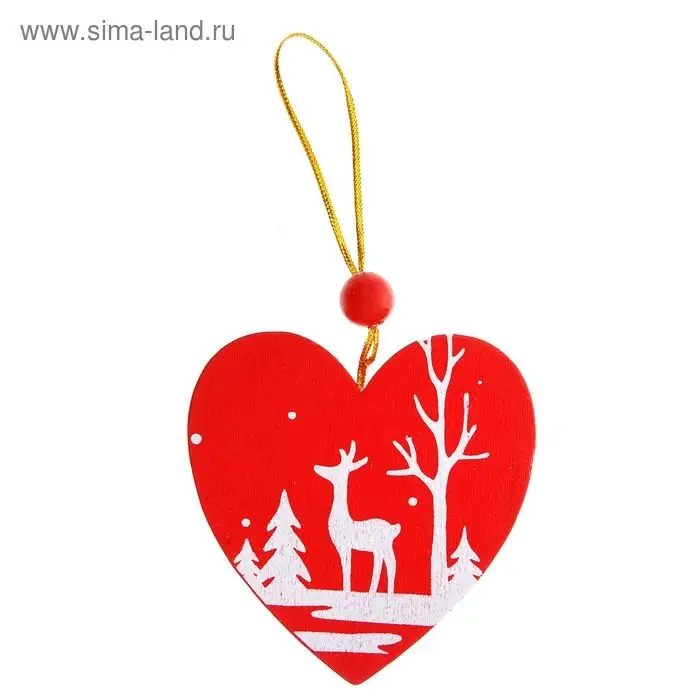 Подвеска декоративная «Зимний лес полон чудес» в форме сердца Подвеска декоративная «Зимний лес полон чудес» в форме сердца