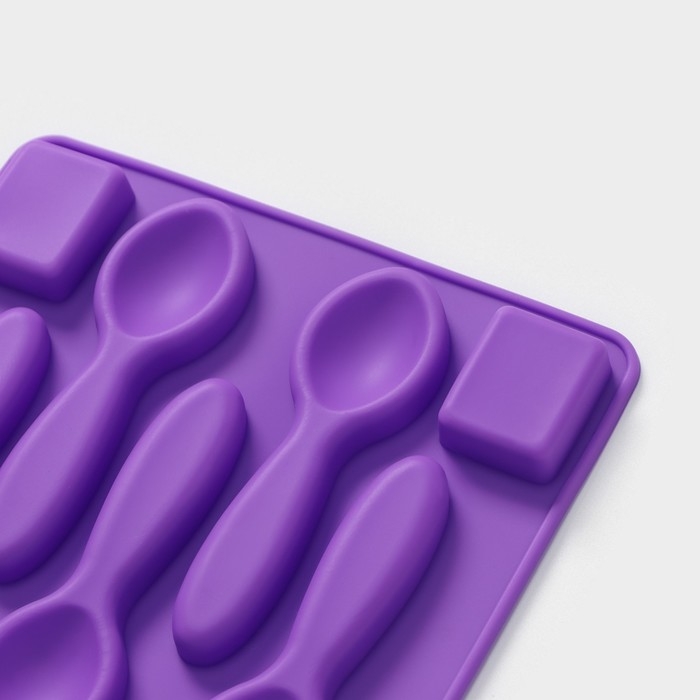 Форма для шоколада Доляна «Ложки большие», силикон, 17×1,2 см, 5 ячеек, цвет МИКС Форма для шоколада Доляна «Ложки большие», силикон, 17×1,2 см, 5 ячеек, цвет МИКС