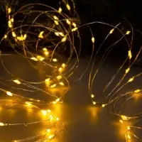 Гирлянда &laquo;Нить&raquo; 10 м, роса, IP20, серебристая нить, 100 LED, свечение жёлтое, 12 В