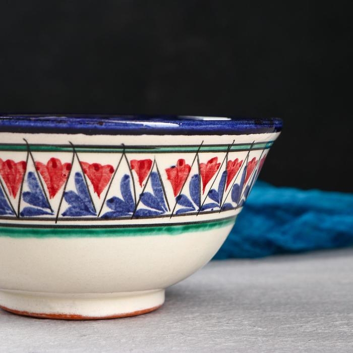 Коса Риштанская Керамика  Коса Риштанская Керамика "Цветы" 15,5 см, средняя, синий