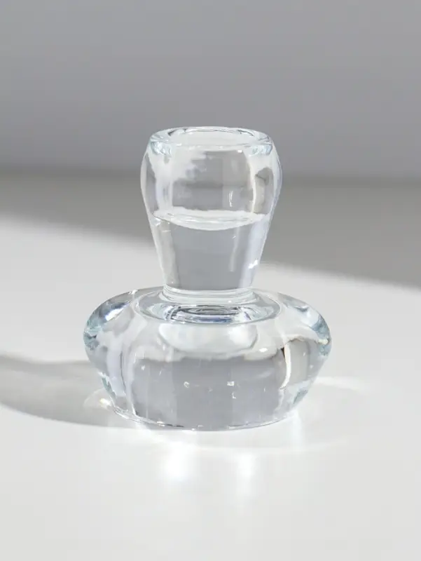 Подсвечник стекло на 1 свечу "Тюльпан на ножке" прозрачный d=2,5 см 6х6х7,5 см