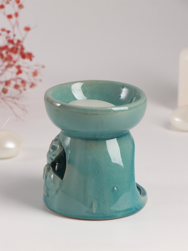 Набор: аромалампа для эфирных масел, мелтсы из воска ароматические «Слон со слонёнком», бирюза, 10×10×9 см Набор: аромалампа для эфирных масел, мелтсы из воска ароматические «Слон со слонёнком», бирюза, 10×10×9 см