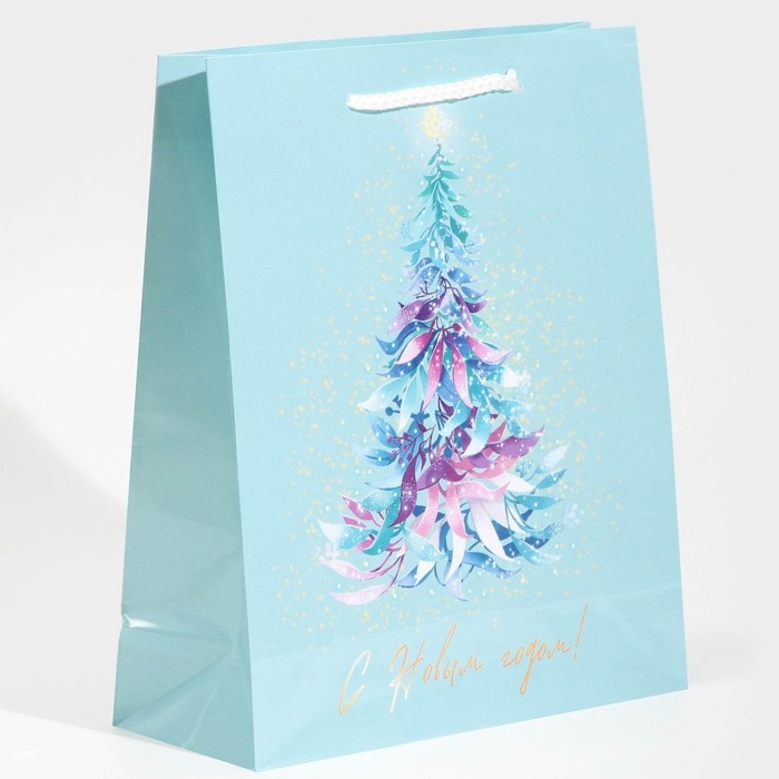 Пакет подарочный новогодний ламинированный «Ёлочка», ML 21 х 25 х 8 см