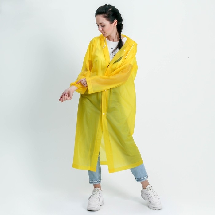 Дождевик взрослый плащ «Погода, которую мы заслужили», размер универсальный, размер 42-48, 60 х 110 см, цвет жёлтый Дождевик взрослый плащ «Погода, которую мы заслужили», размер универсальный, размер 42-48, 60 х 110 см, цвет жёлтый