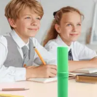 Пенал - тубус Calligrata, 40&times;195 мм, пластиковый, зеленый