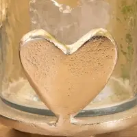 Подсвечник со стеклом &laquo;Сердце&raquo;, 10&times;10&times;10 см, алюминий