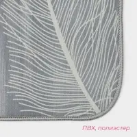 Коврики для ванной и туалета Доляна &laquo;Пёрышки&raquo;, 2 шт., 50&times;80 см, 40&times;50 см, серые