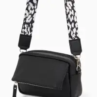 Сумка женская кросс-боди TEXTURA на молнии, 21&times;7&times;13 см, чёрная