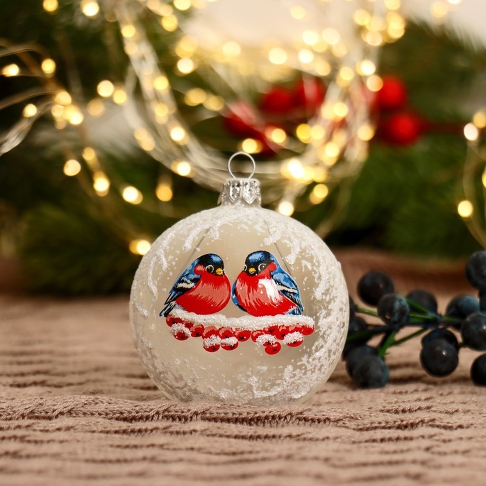 Новогодний шар Новогодний шар "Снегири" микс