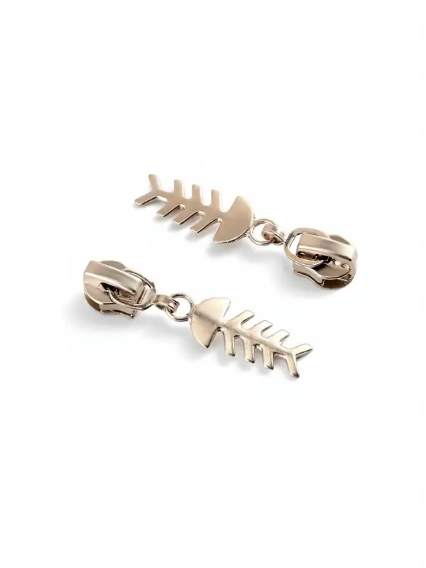 Бегунок для молнии &laquo;Спираль&raquo;, №5, &laquo;Рыба&raquo;, 10 шт., цвет никель