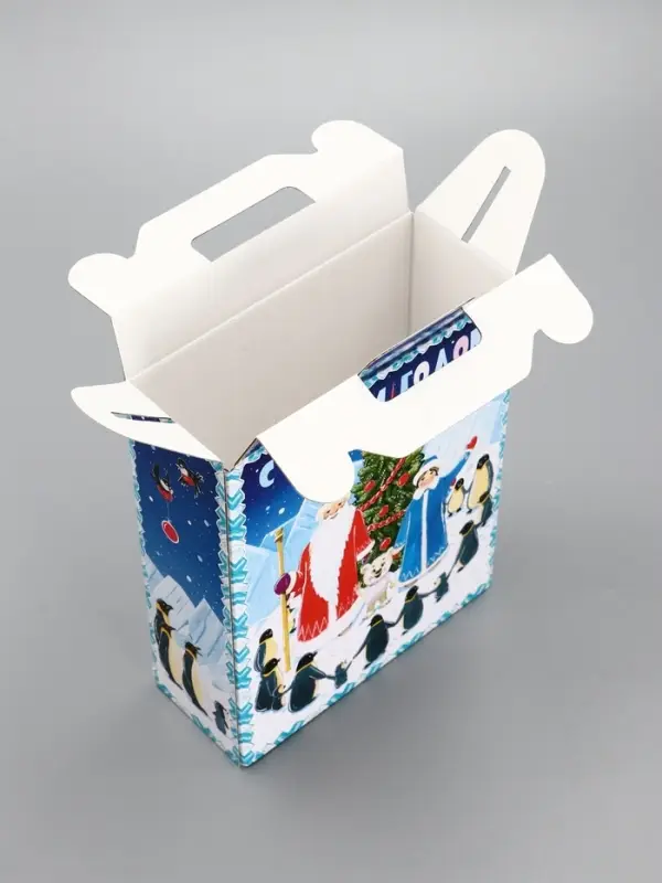 Подарочная новогодняя коробка «Пингвины», для сладких подарков, 16.8×7×25 см Подарочная новогодняя коробка «Пингвины», для сладких подарков, 16.8×7×25 см