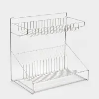 Сушилка для посуды с поддоном, 38.5&times;38.5&times;24 см, хром