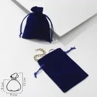 Набор бархатных подарочных мешочков 50шт. "Классика", 9*12, цвет синий (4621403)