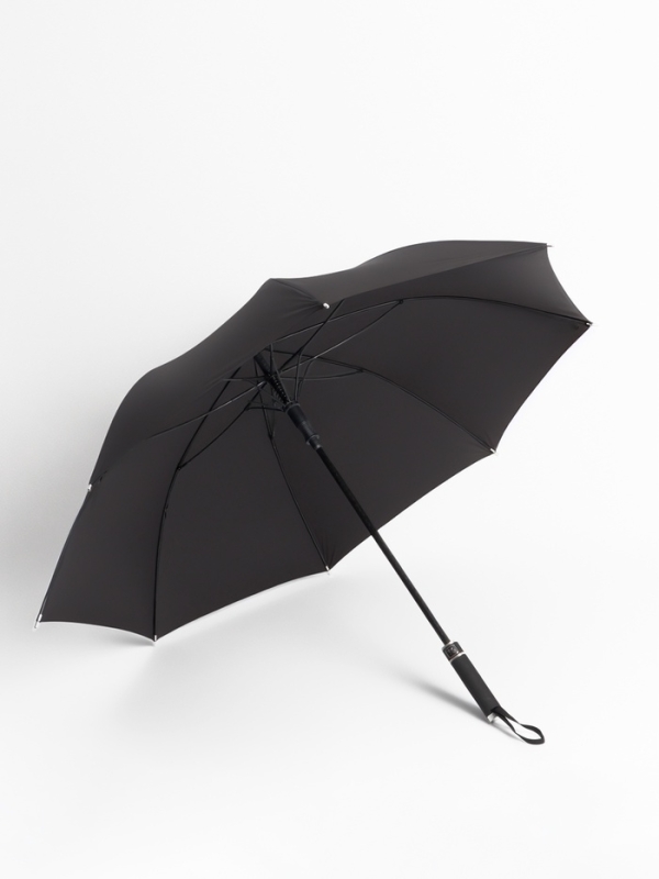 Зонт - трость полуавтоматический «Однотонный», 8 спиц, R = 60/70 см, цвет чёрный Зонт - трость полуавтоматический «Однотонный», 8 спиц, R = 60/70 см, цвет чёрный