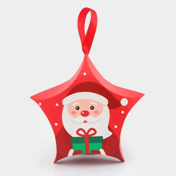Подарочная коробка игрушка на ёлку складная «Звезда подарок» 7×5.5×2 см Подарочная коробка игрушка на ёлку складная «Звезда подарок» 7×5.5×2 см