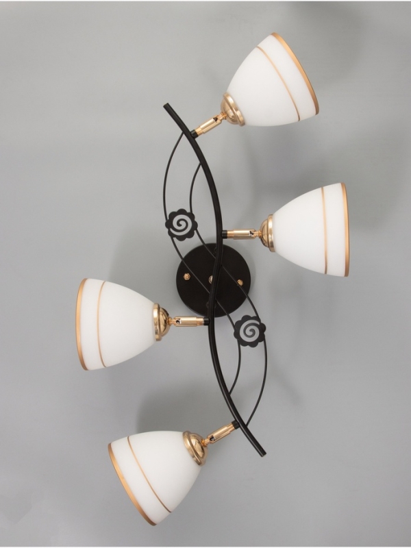 Люстра Люстра "Кира" 4х40Вт Е27 черный/золото