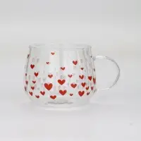 Кружка стеклянная «Сердечки», 350 мл