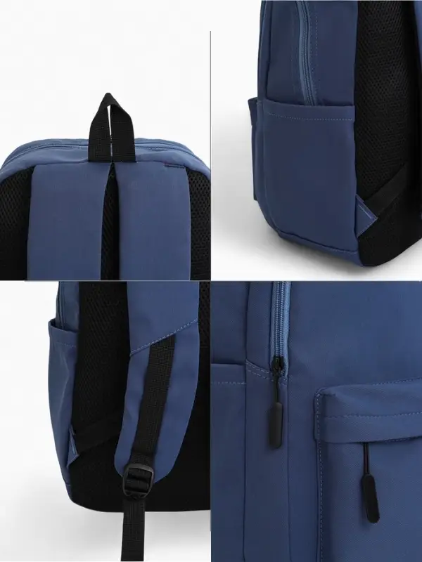 Рюкзак школьный на молнии, с карманами, размер 31&times;15&times;47 см, голубой