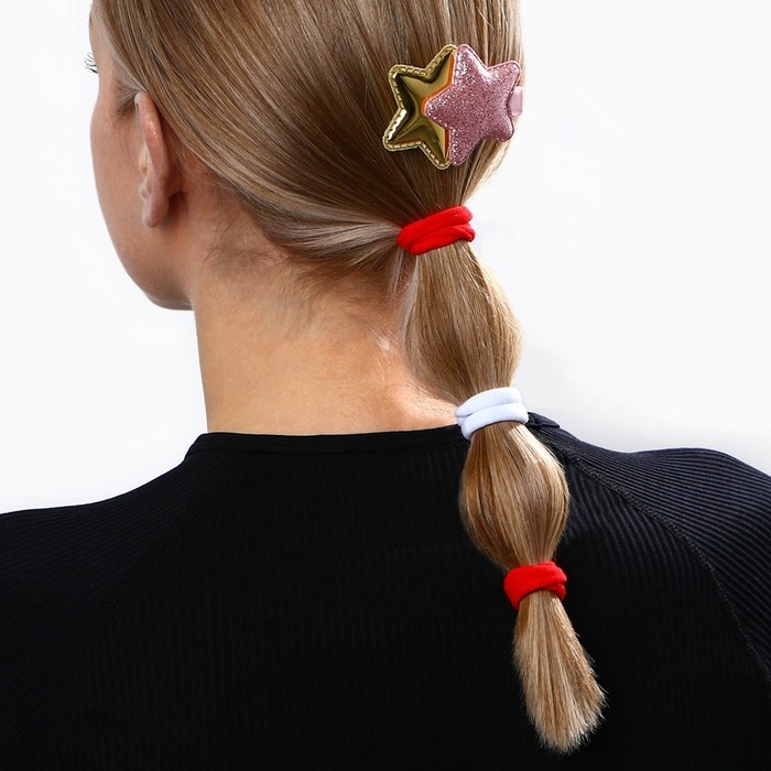 Резинки и заколка для волос новогодние «Ты чудо» на Новый год, набор 6 шт, d = 4 см Резинки и заколка для волос новогодние «Ты чудо» на Новый год, набор 6 шт, d = 4 см