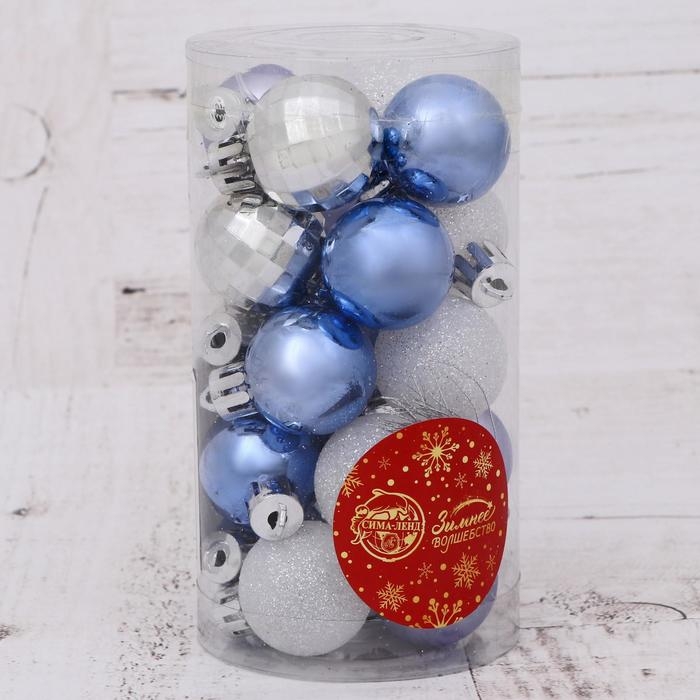 Набор шаров пластик d-3 см, 20 шт Набор шаров пластик d-3 см, 20 шт "Метелица" микс