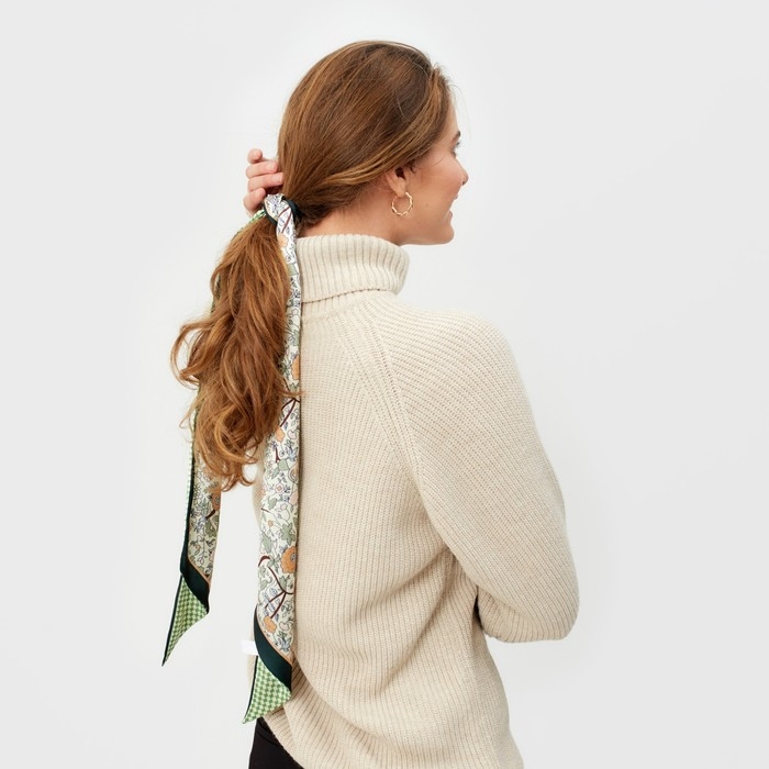 Платок женский MINAKU р-р 14*145 см, цвет зелёный Платок женский MINAKU р-р 14*145 см, цвет зелёный